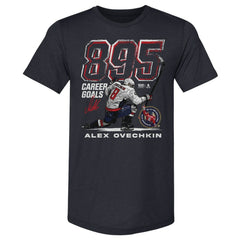 Alexander Ovechkin Washington Capitals 500 Level NHL All-Time Leading Goal Scorer Tri-Blend Grunge T-Shirt - Navy - NHL