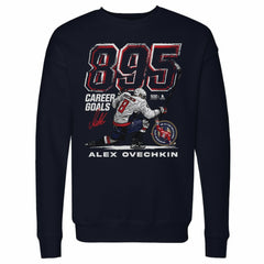 Alexander Ovechkin Washington Capitals 500 Level NHL All-Time Leading Goal Scorer Grunge Pullover Sweatshirt - Navy - NHL