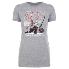 Alexander Ovechkin Washington Capitals 500 Level Women's NHL All-Time Leading Goal Scorer Grunge T-Shirt - Heather Gray - NHL