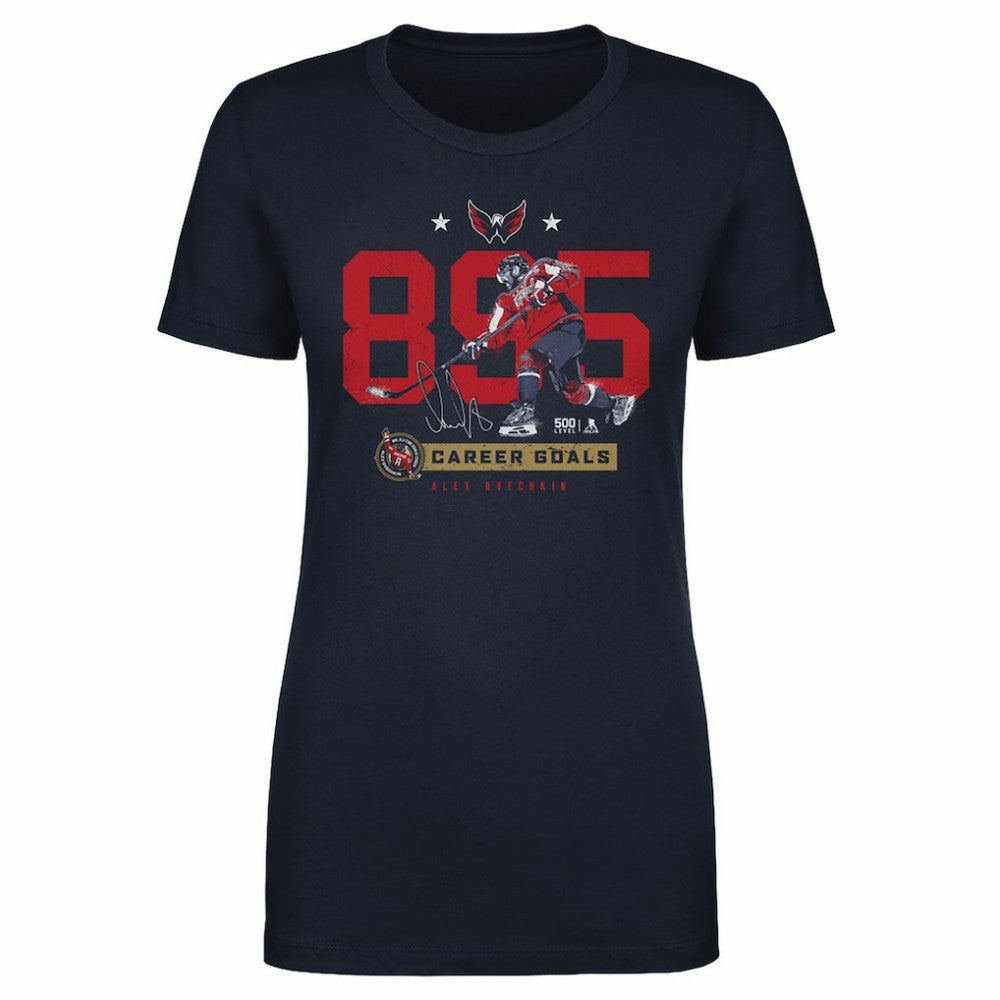 Alexander Ovechkin Washington Capitals 500 Level Women's NHL All-Time Leading Goal Scorer Number T-Shirt - Navy - NHL