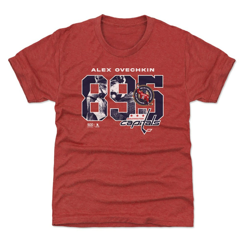 Alexander Ovechkin Washington Capitals 500 Level Youth NHL All-Time Leading Goal Scorer Overlay T-Shirt - Red - NHL