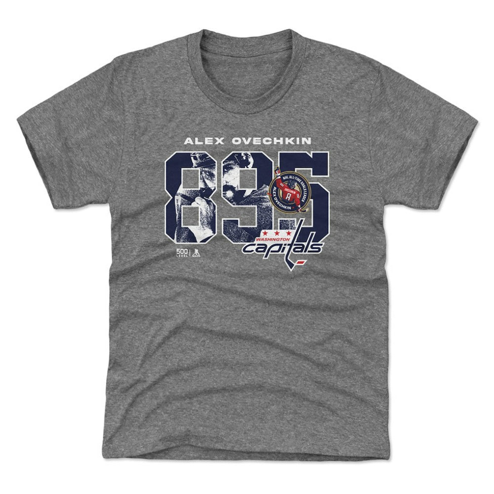 Alexander Ovechkin Washington Capitals 500 Level Youth NHL All-Time Leading Goal Scorer Overlay T-Shirt - Gray - NHL