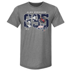Alexander Ovechkin Washington Capitals 500 Level NHL All-Time Leading Goal Scorer Tri-Blend Overlay T-Shirt - Gray - NHL