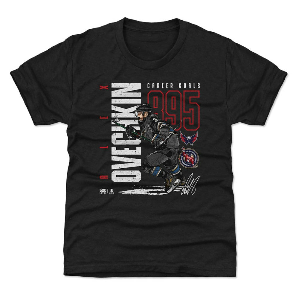 Alexander Ovechkin Washington Capitals 500 Level Youth NHL All-Time Leading Goal Scorer Throwback T-Shirt - Black - NHL