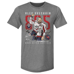 Alexander Ovechkin Washington Capitals 500 Level NHL All-Time Leading Goal Scorer Tri-Blend The Shot T-Shirt - Gray - NHL