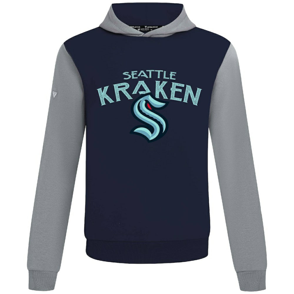 Seattle Kraken Levelwear Ultimate Mission Pullover Hoodie - Deep Sea Blue/Gray - NHL