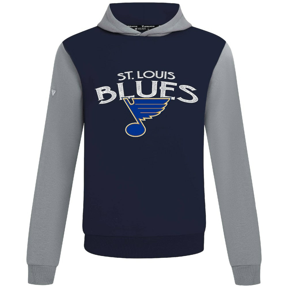 St. Louis Blues Levelwear Ultimate Mission Pullover Hoodie - Navy/Gray - NHL