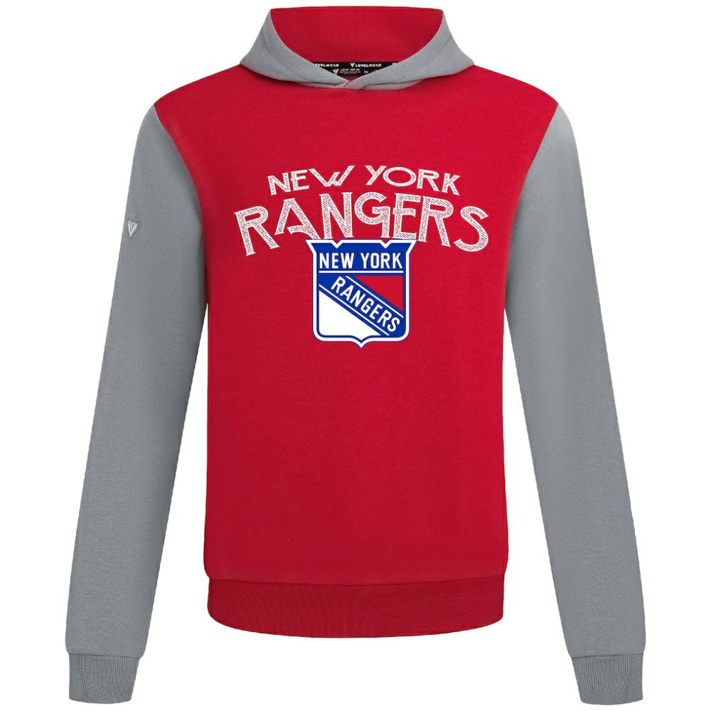 New York Rangers Levelwear Ultimate Mission Pullover Hoodie - Red/Gray - NHL