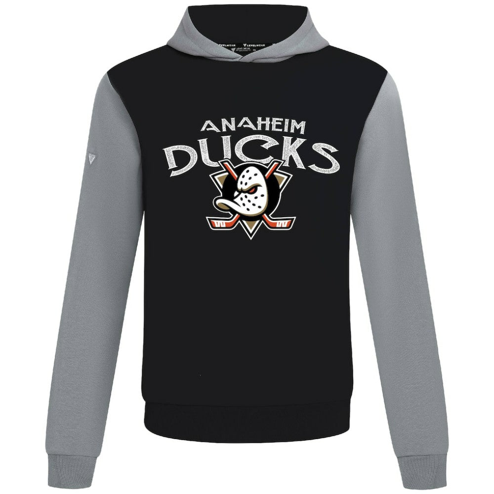 Anaheim Ducks Levelwear Ultimate Mission Pullover Hoodie - Black/Gray - NHL