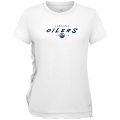 Edmonton Oilers Levelwear Women's Airflow Scratched T-Shirt - White - NHL