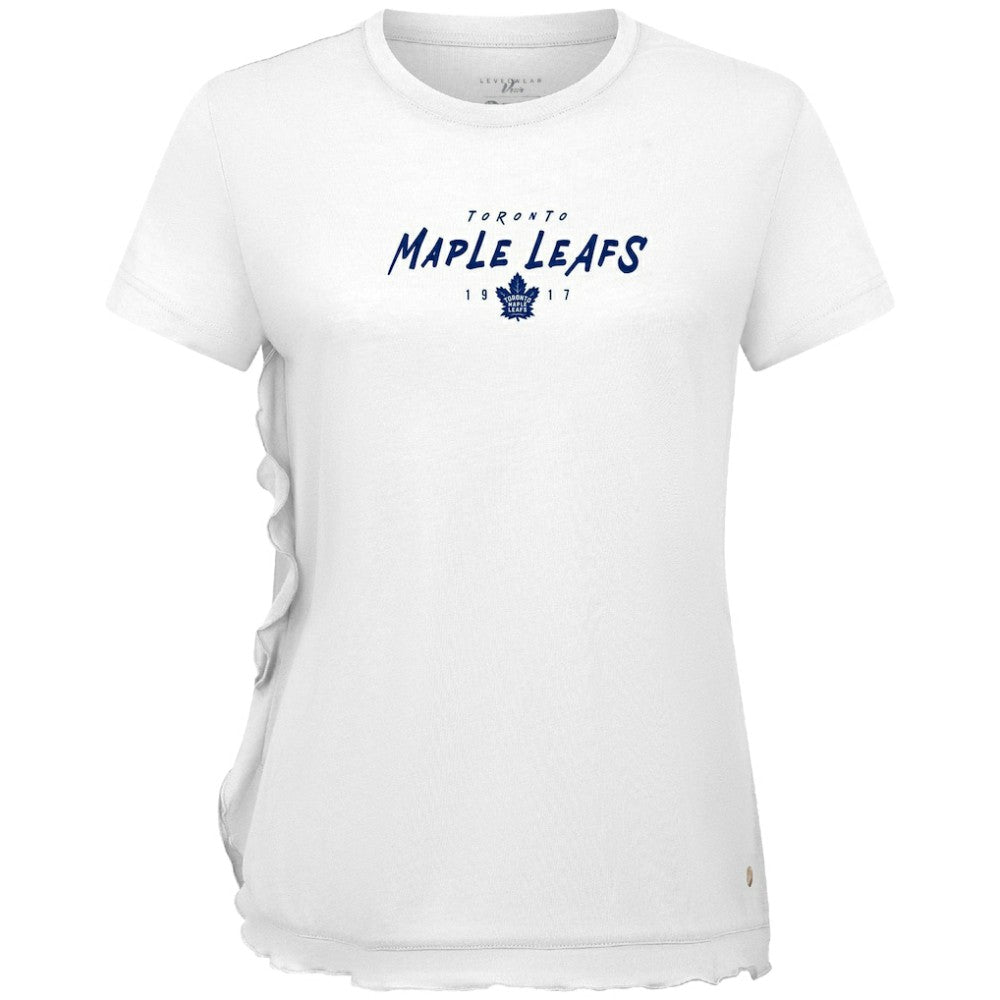Toronto Maple Leafs Levelwear Women's Airflow Scratched T-Shirt - White - NHL