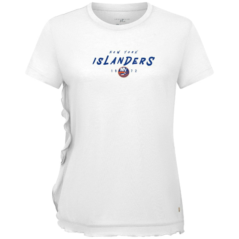 New York Islanders Levelwear Women's Airflow Scratched T-Shirt - White - NHL