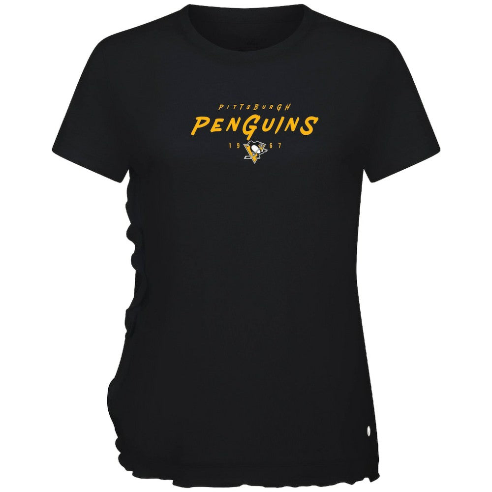Pittsburgh Penguins Levelwear Women's Airflow Scratched T-Shirt - Black - NHL