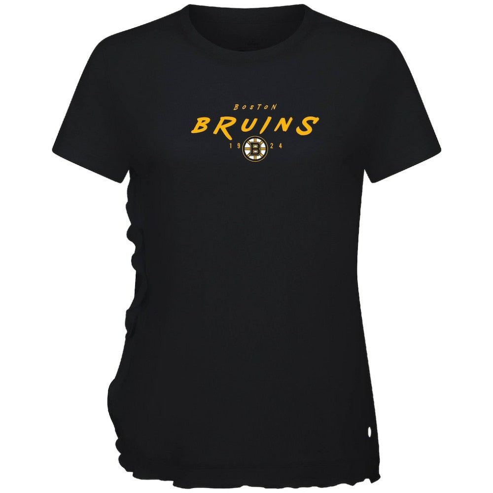 Boston Bruins Levelwear Women's Airflow Scratched T-Shirt - Black - NHL