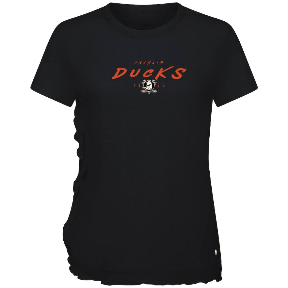 Anaheim Ducks Levelwear Women's Airflow Scratched T-Shirt - Black - NHL