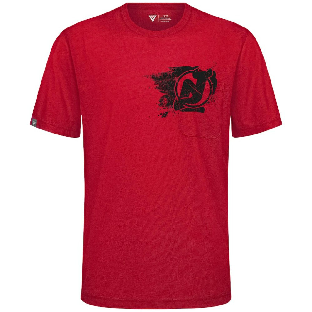 New Jersey Devils Levelwear Focal Blasted T-Shirt - Red - NHL