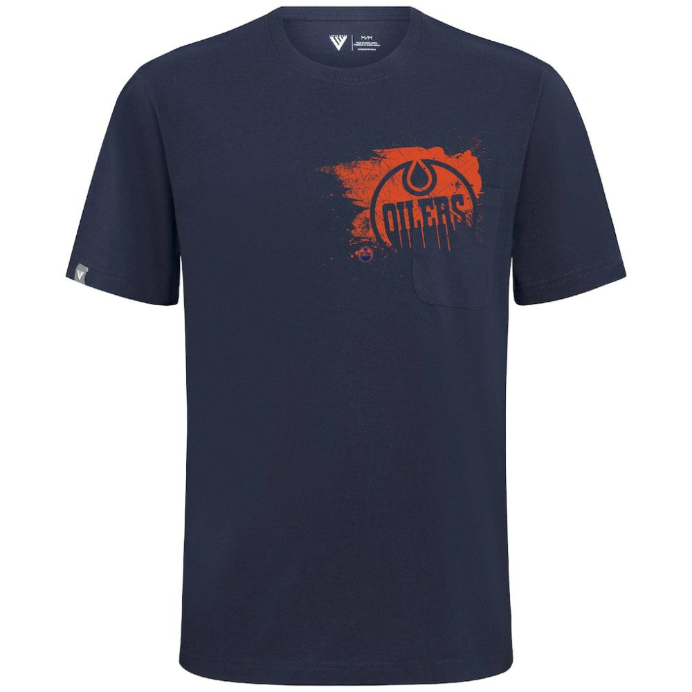 Edmonton Oilers Levelwear Focal Blasted T-Shirt - Navy - NHL