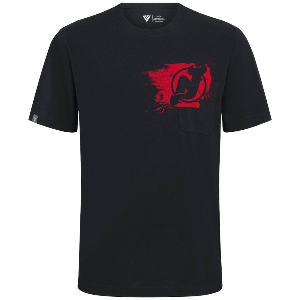 New Jersey Devils Levelwear Focal Blasted T-Shirt - Black - NHL