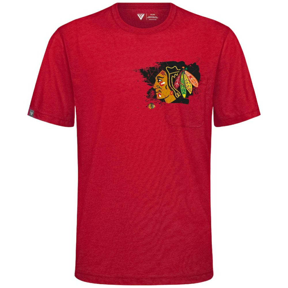 Chicago Blackhawks Levelwear Focal Blasted T-Shirt - Red - NHL