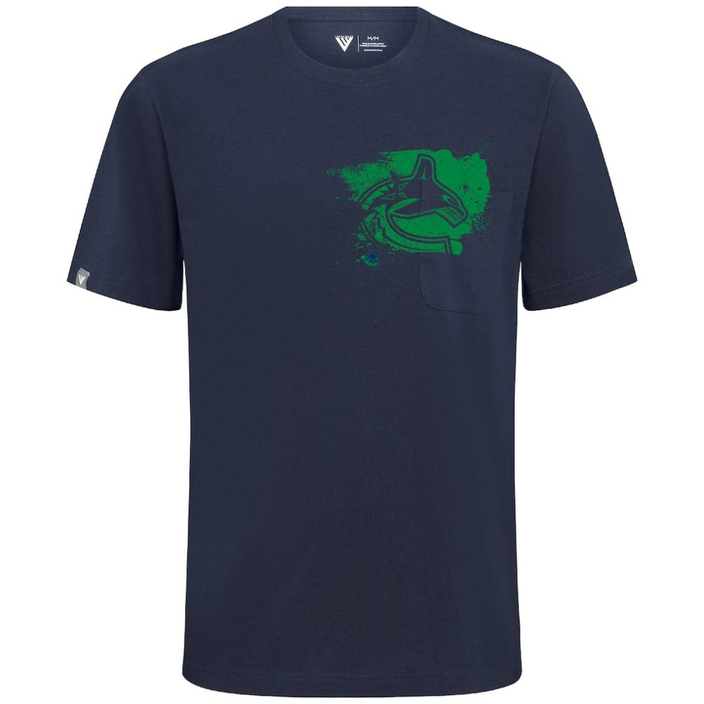 Vancouver Canucks Levelwear Focal Blasted T-Shirt - Navy - NHL