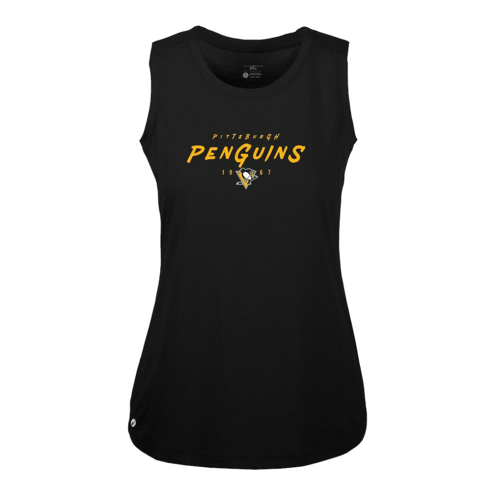 Pittsburgh Penguins Levelwear Women's Macy Scratched Tank Top - Black - NHL