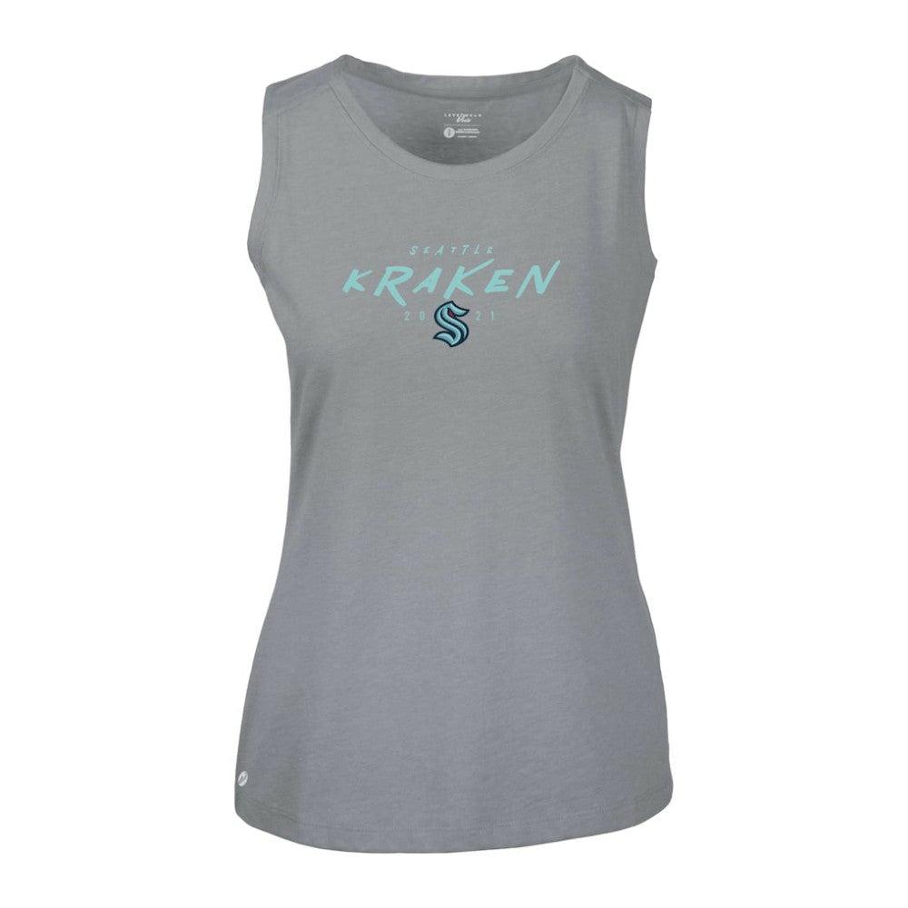 Seattle Kraken Levelwear Women's Macy Scratched Tank Top - Gray - NHL