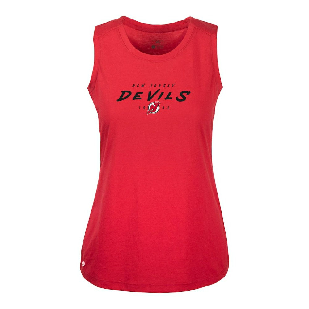 New Jersey Devils Levelwear Women's Macy Scratched Tank Top - Red - NHL