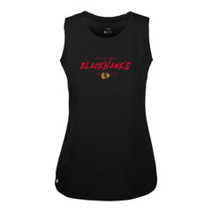 Chicago Blackhawks Levelwear Women's Macy Scratched Tank Top - Black - NHL