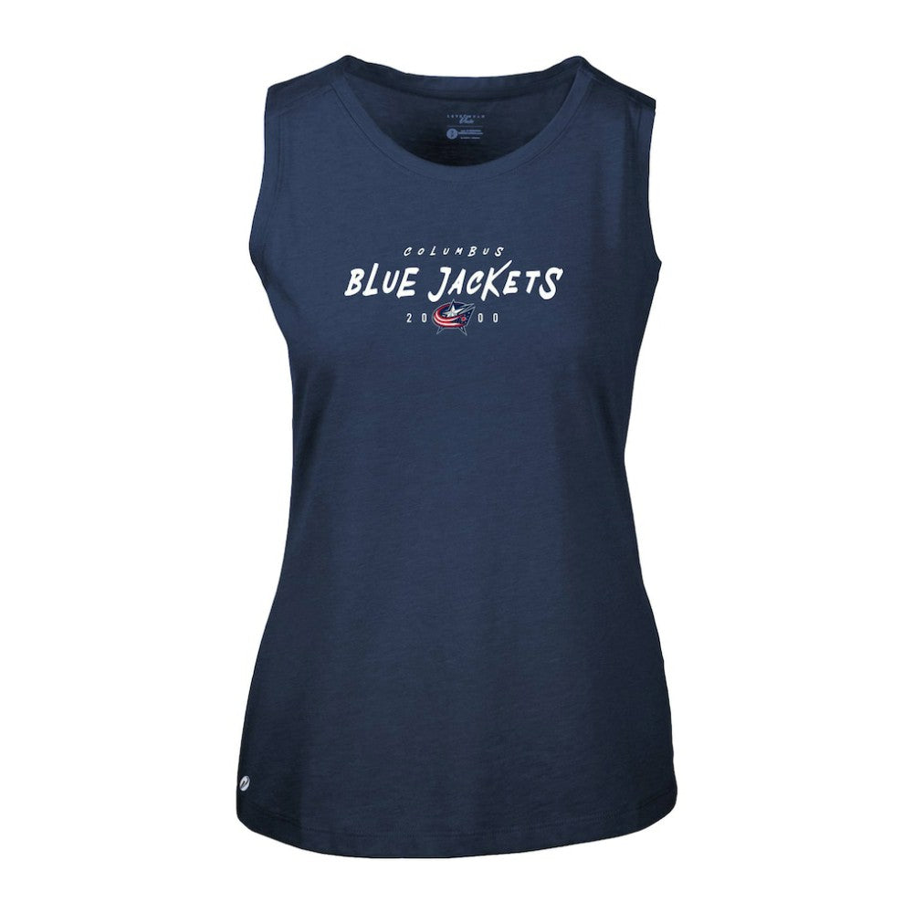 Columbus Blue Jackets Levelwear Women's Macy Scratched Tank Top - Navy - NHL