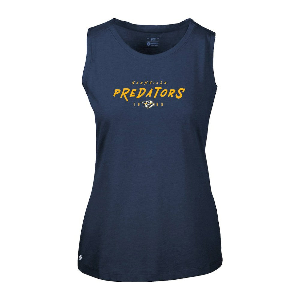 Nashville Predators Levelwear Women's Macy Scratched Tank Top - Navy - NHL