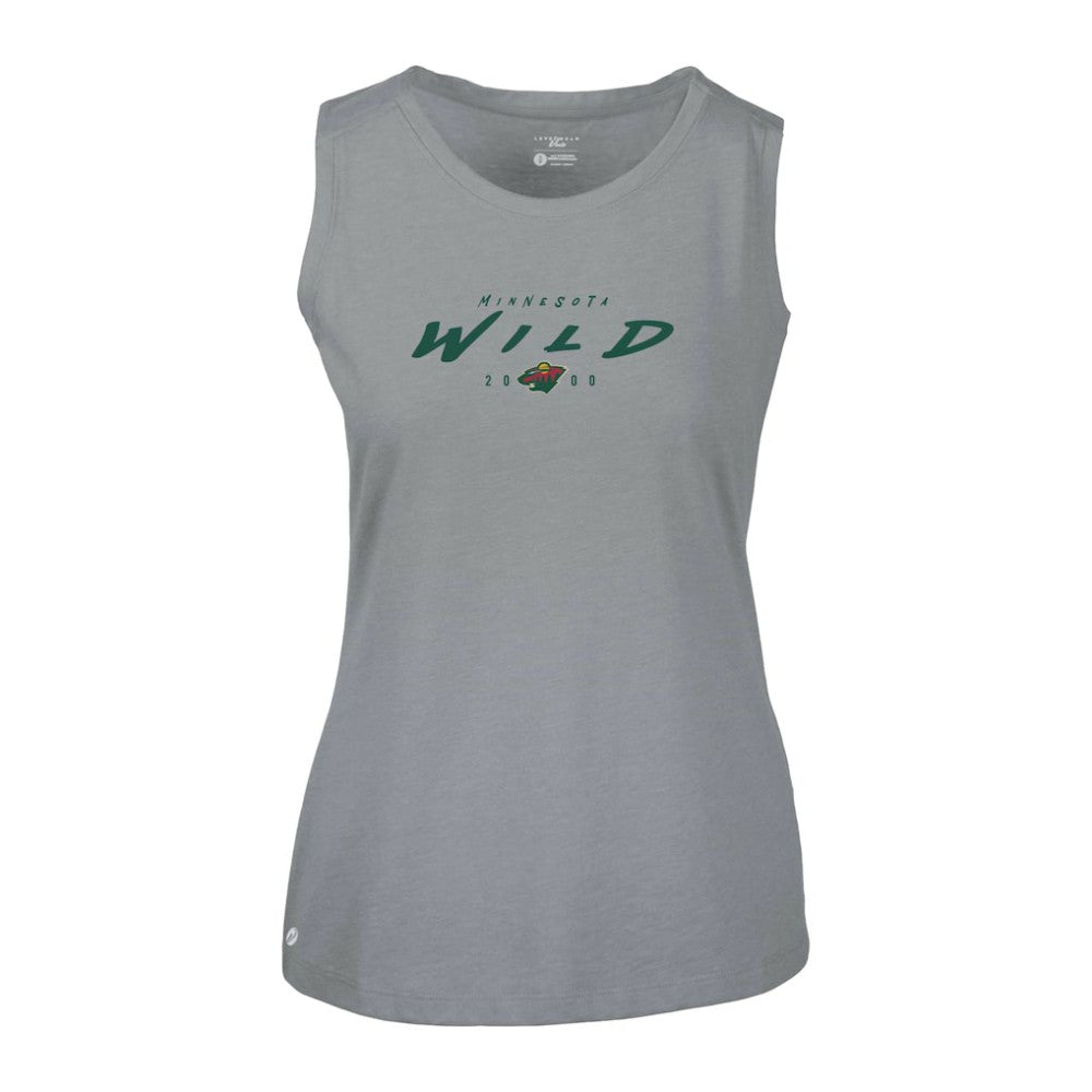 Minnesota Wild Levelwear Women's Macy Scratched Tank Top - Gray - NHL
