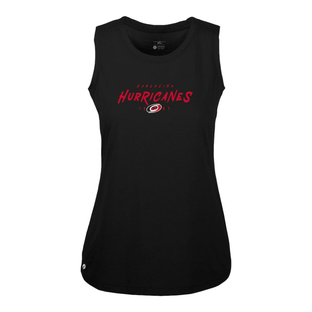 Carolina Hurricanes Levelwear Women's Macy Scratched Tank Top - Black - NHL