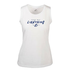 Tampa Bay Lightning Levelwear Women's Macy Scratched Tank Top - White - NHL