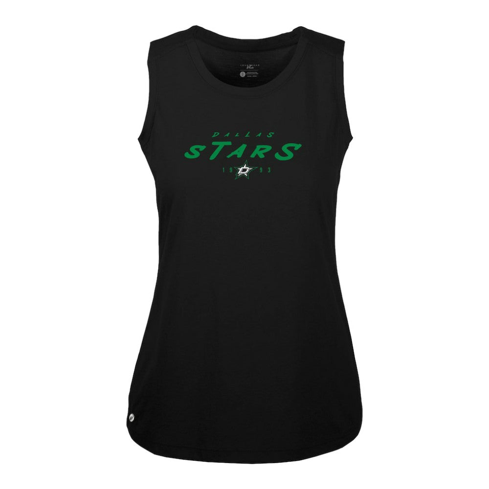 Dallas Stars Levelwear Women's Macy Scratched Tank Top - Black - NHL