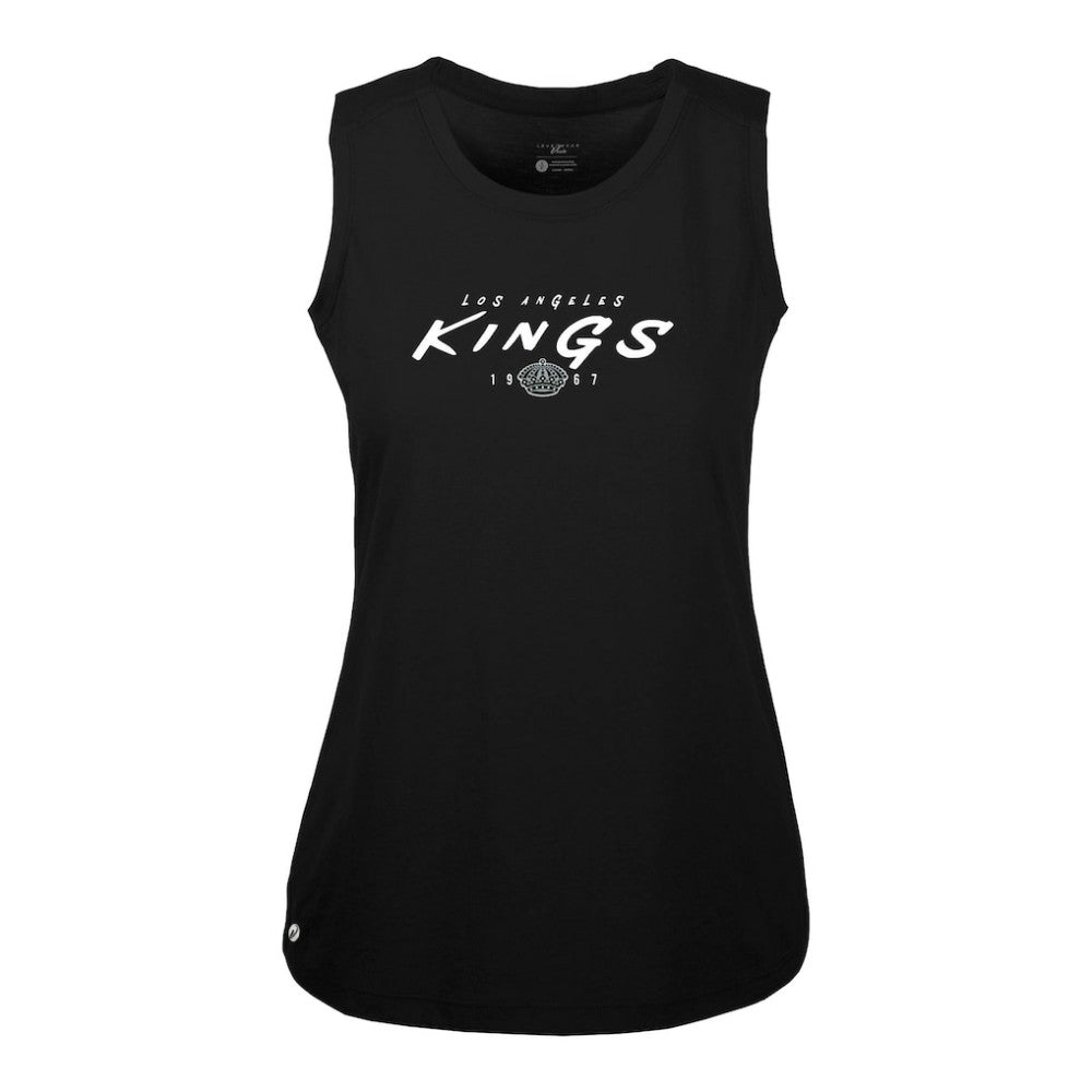 Los Angeles Kings Levelwear Women's Macy Scratched Tank Top - Black - NHL