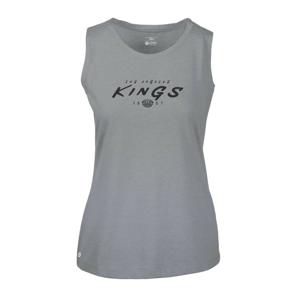 Los Angeles Kings Levelwear Women's Macy Scratched Tank Top - Gray - NHL