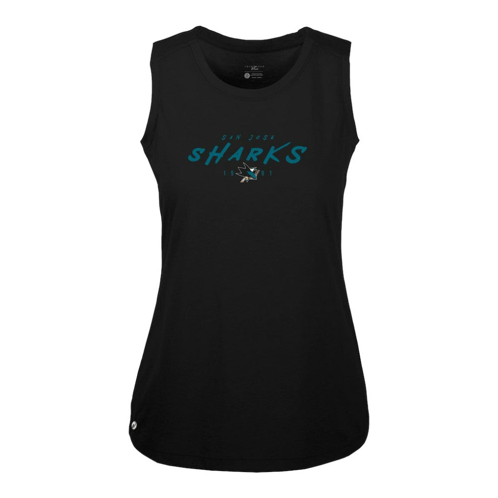 San Jose Sharks Levelwear Women's Macy Scratched Tank Top - Black - NHL