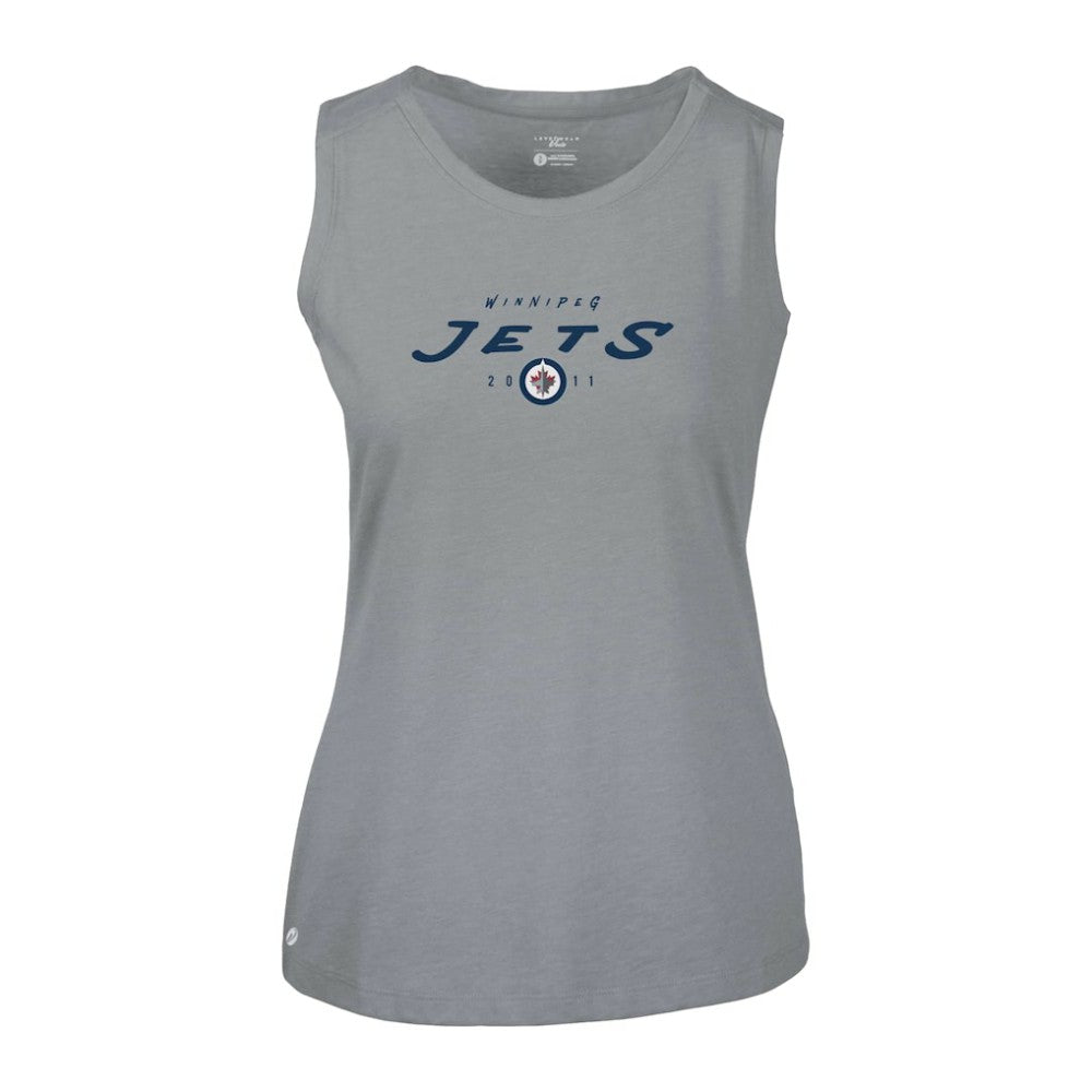Winnipeg Jets Levelwear Women's Macy Scratched Tank Top - Gray - NHL
