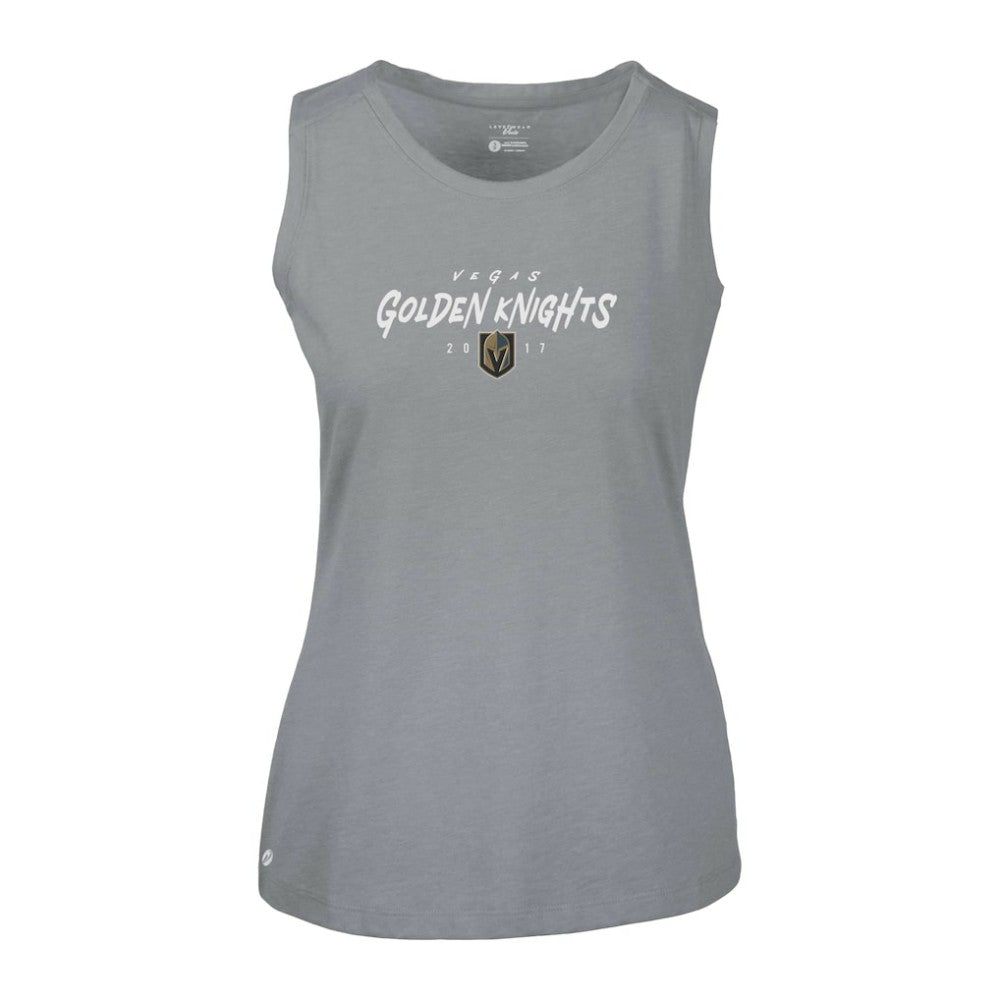 Vegas Golden Knights Levelwear Women's Macy Scratched Tank Top - Gray - NHL