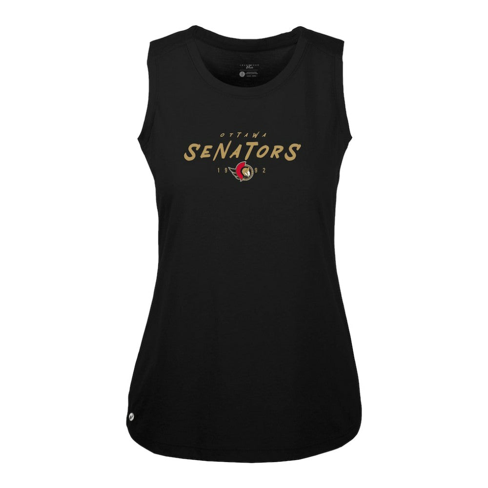 Ottawa Senators Levelwear Women's Macy Scratched Tank Top - Black - NHL