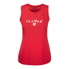 Calgary Flames Levelwear Women's Macy Scratched Tank Top - Red - NHL
