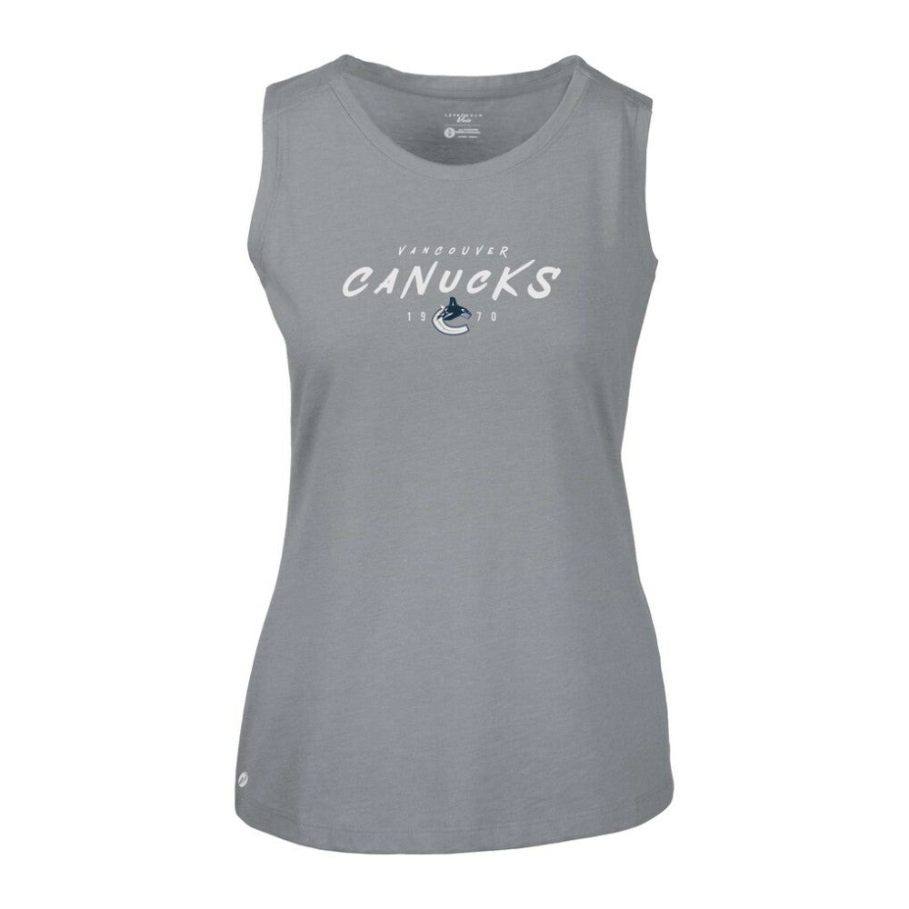 Vancouver Canucks Levelwear Women's Macy Scratched Tank Top - Gray - NHL
