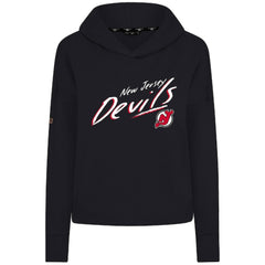 New Jersey Devils Levelwear Women's Sweet Sizzle Tri-Blend Cropped Pullover Hoodie - Black - NHL