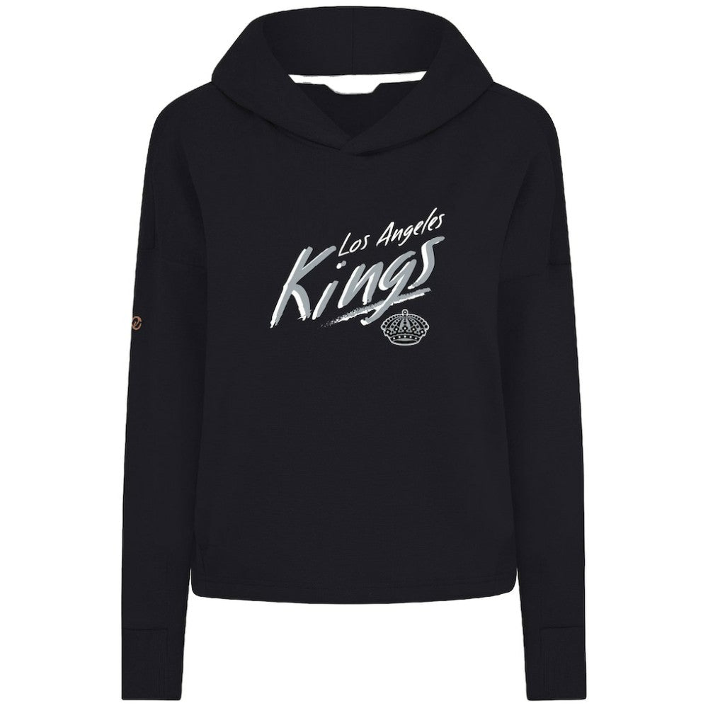 Los Angeles Kings Levelwear Women's Sweet Sizzle Tri-Blend Cropped Pullover Hoodie - Black - NHL