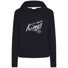 Los Angeles Kings Levelwear Women's Sweet Sizzle Tri-Blend Cropped Pullover Hoodie - Black - NHL