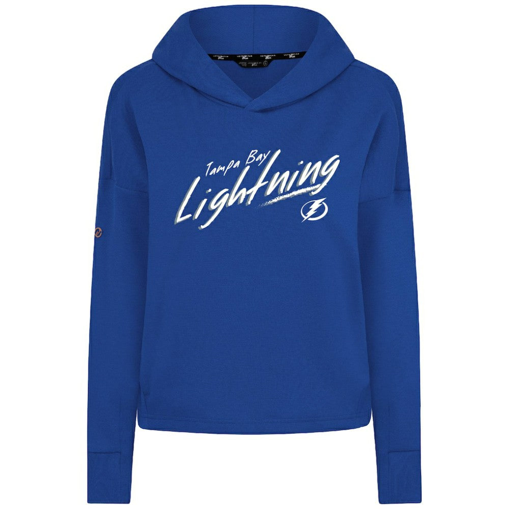 Tampa Bay Lightning Levelwear Women's Sweet Sizzle Tri-Blend Cropped Pullover Hoodie - Royal - NHL