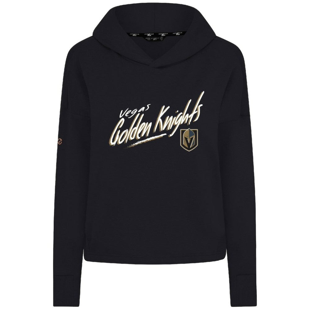 Vegas Golden Knights Levelwear Women's Sweet Sizzle Tri-Blend Cropped Pullover Hoodie - Black - NHL