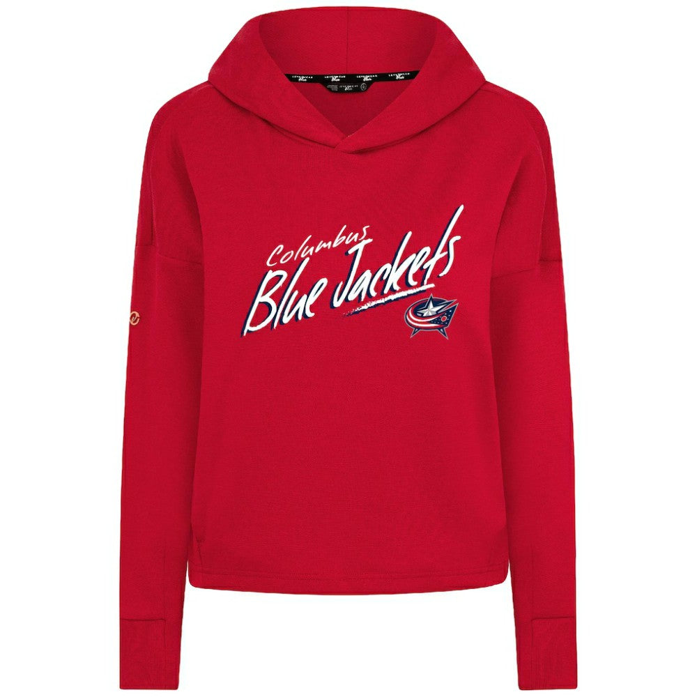 Columbus Blue Jackets Levelwear Women's Sweet Sizzle Tri-Blend Cropped Pullover Hoodie - Red - NHL