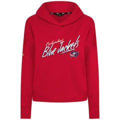 Columbus Blue Jackets Levelwear Women's Sweet Sizzle Tri-Blend Cropped Pullover Hoodie - Red - NHL