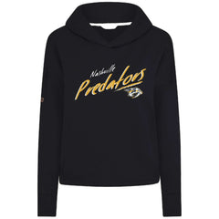 Nashville Predators Levelwear Women's Sweet Sizzle Tri-Blend Cropped Pullover Hoodie - Black - NHL